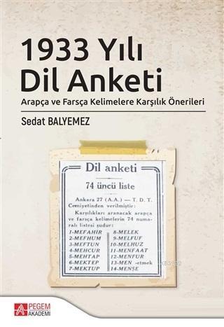 1933 Yılı Dil Anketi Sedat Balyemez