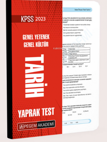 2023 KPSS Genel Yetenek Genel Kültür Tarih Yaprak Test Kolektif