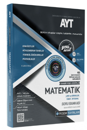 AYT Matematik Limit ve Süreklilik Türev-İntegral Soru Bankası Kolektif