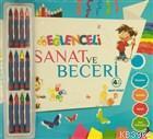 Eğlenceli Sanat ve Beceri (4 Yaş - Mavi Kitap) Kalem Hediyeli Kolektif